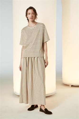 Neirami Maxi Squared T Shirt - White/Black Stripe - copy