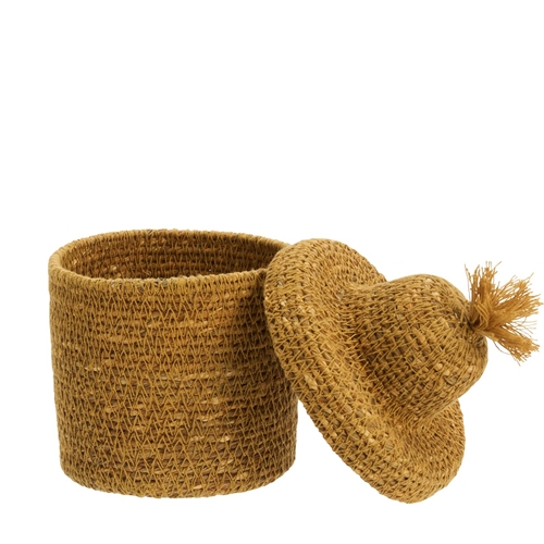 Madam Stoltz Seagrass Basket with Lid