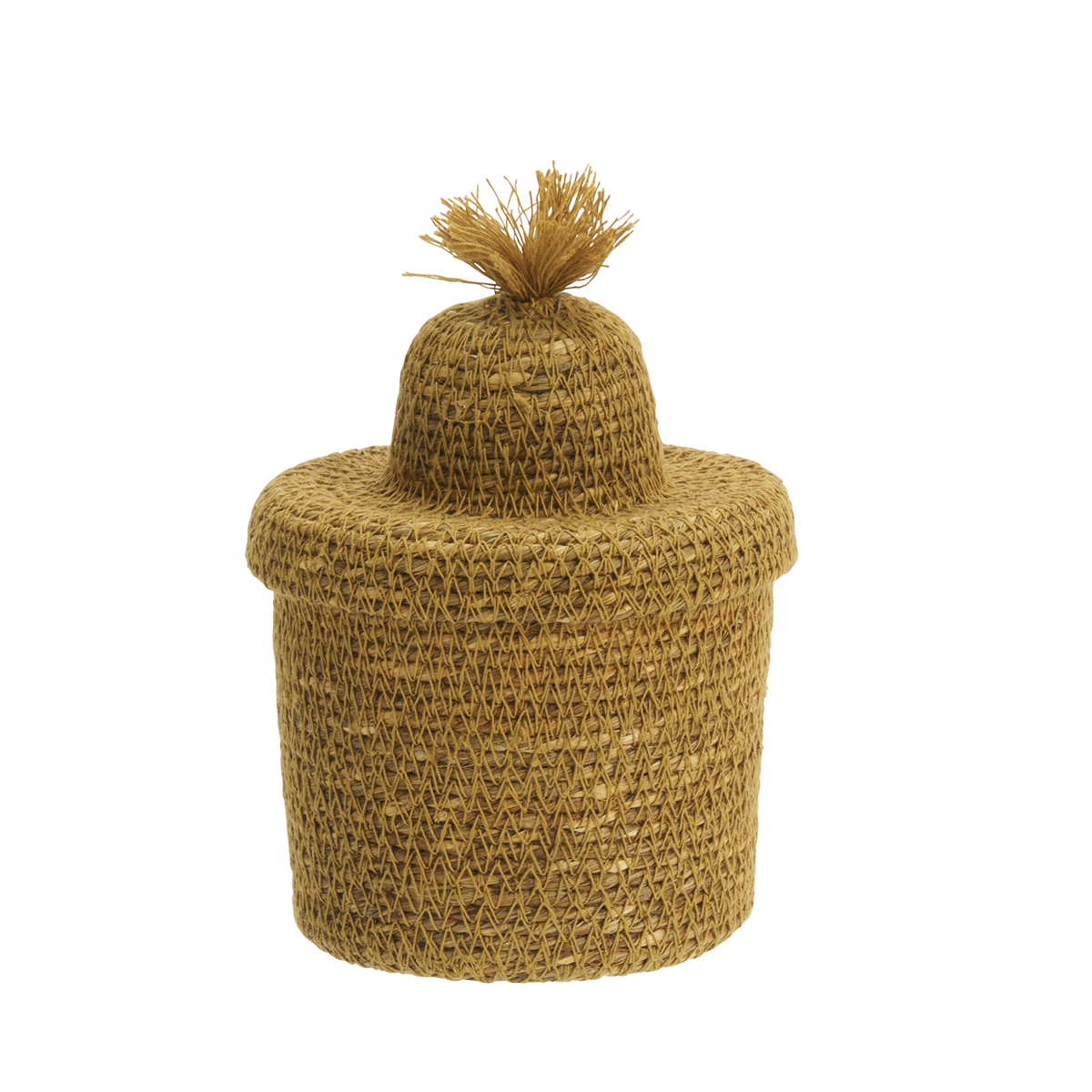 Madam Stoltz Seagrass Basket with Lid