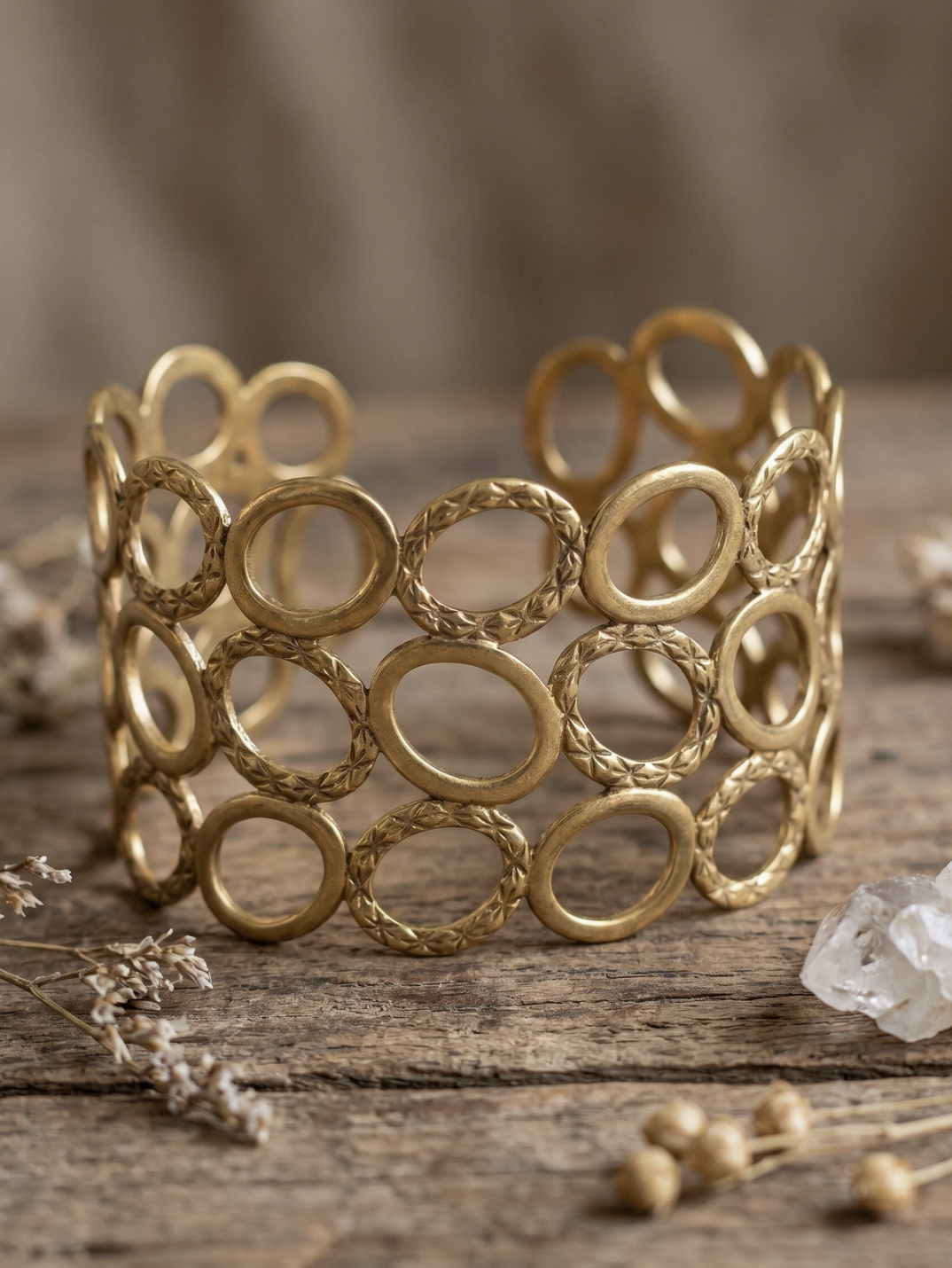 Artisans of Humunity Textured Circle Link Bracelet