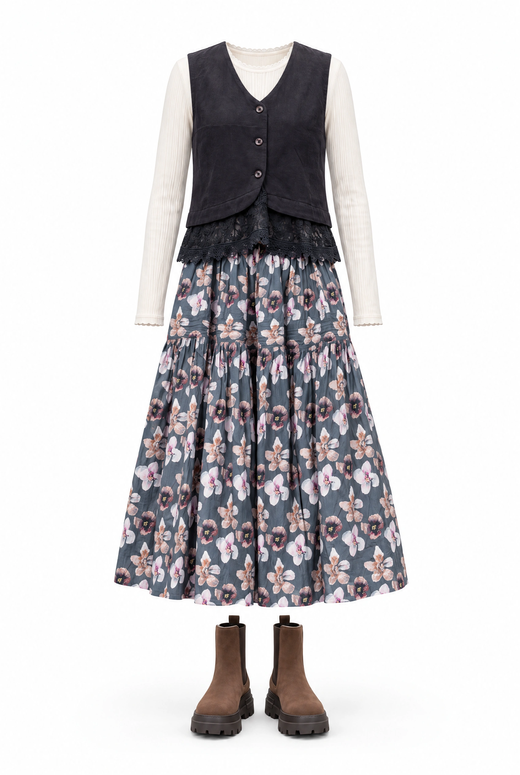 Ewa i Walla Hella Skirt - Blue Floral