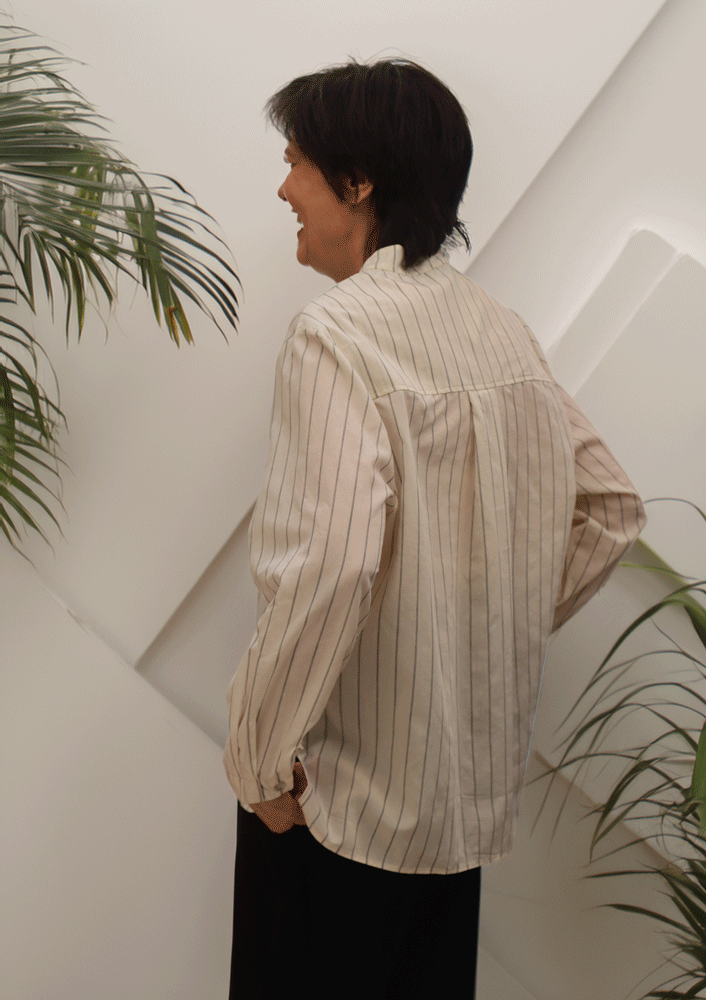 Mama B  AMELIA L  CAMICIA/SHIRT - Latte Stripe