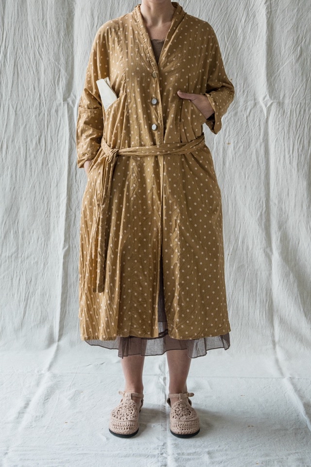 Les Ours Rai Coat - Pois Rose Cotton