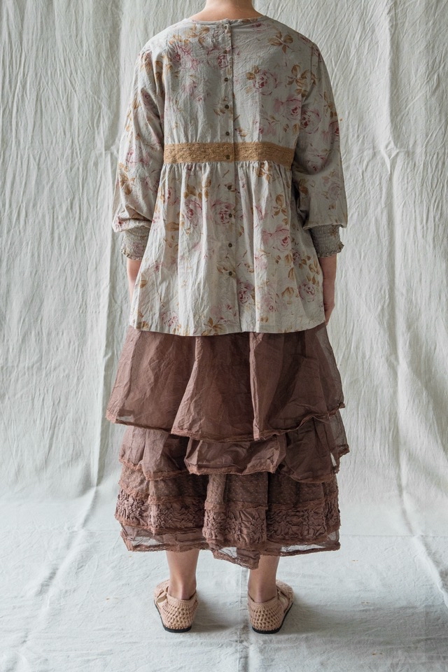 Les Ours Hina Blouse - Sage Flowers