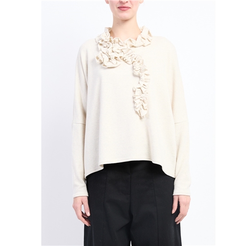 Neirami Cream Jumper with Ruches