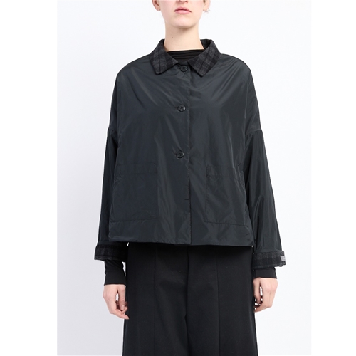 Neirami Tartan Double Faced (Reversible) Jacket - Carbon