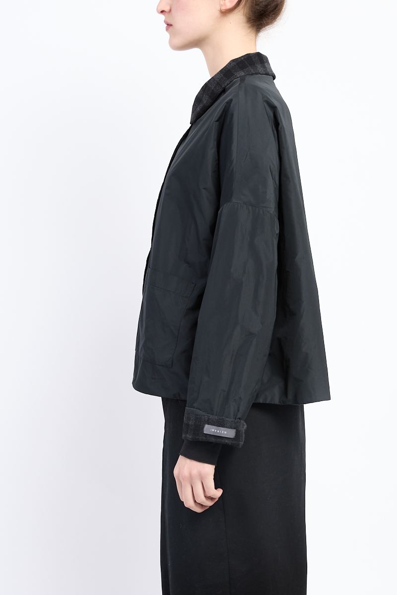 Neirami Tartan Double Faced (Reversible) Jacket - Carbon