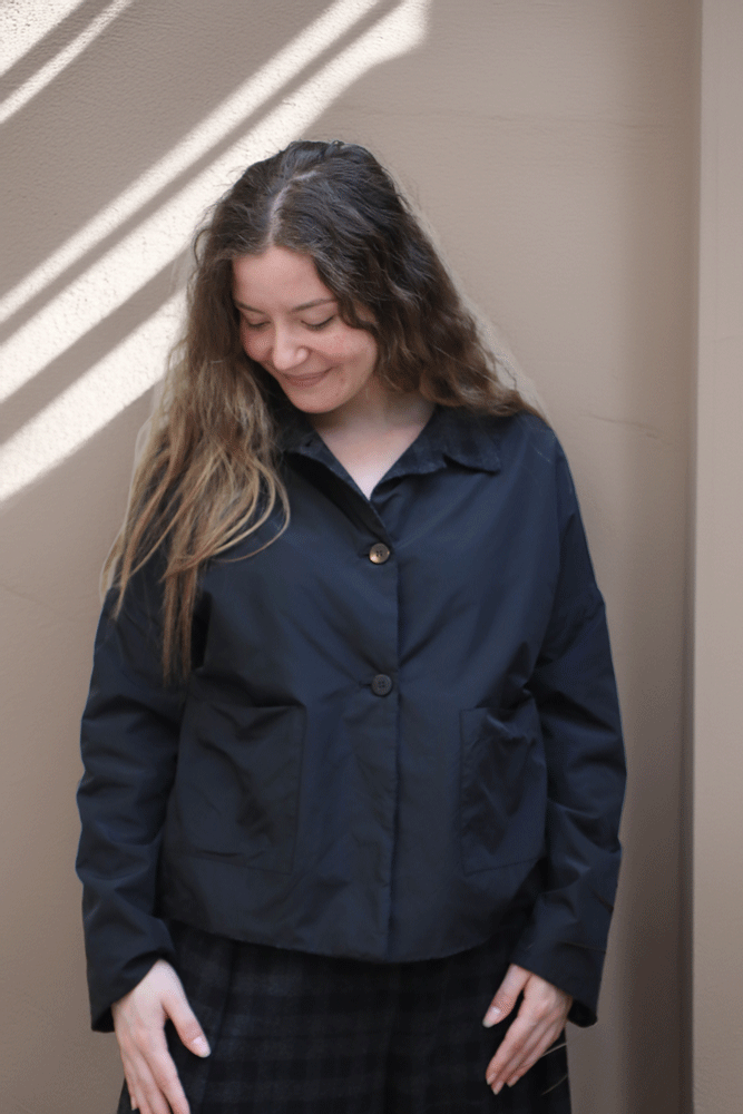 Neirami Tartan Double Faced (Reversible) Jacket - Carbon