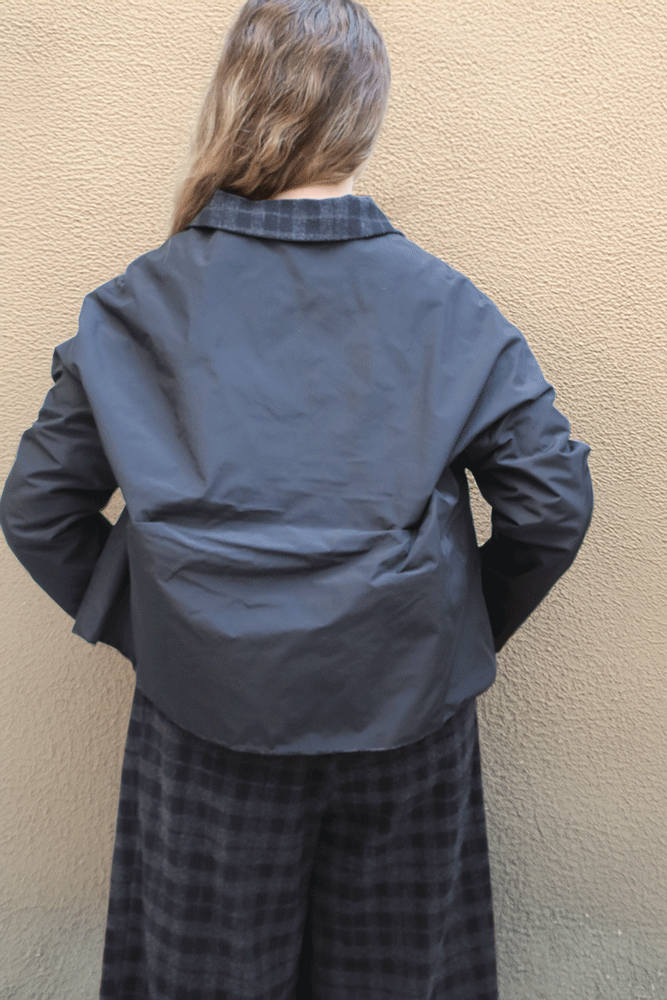 Neirami Tartan Double Faced (Reversible) Jacket - Carbon