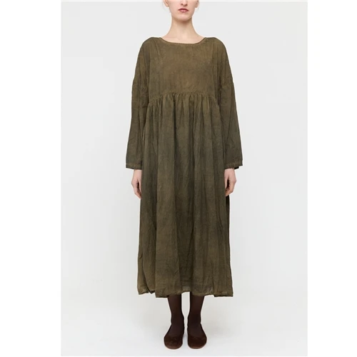 Neirami Long Green Dress - Mushchio - Olive Green