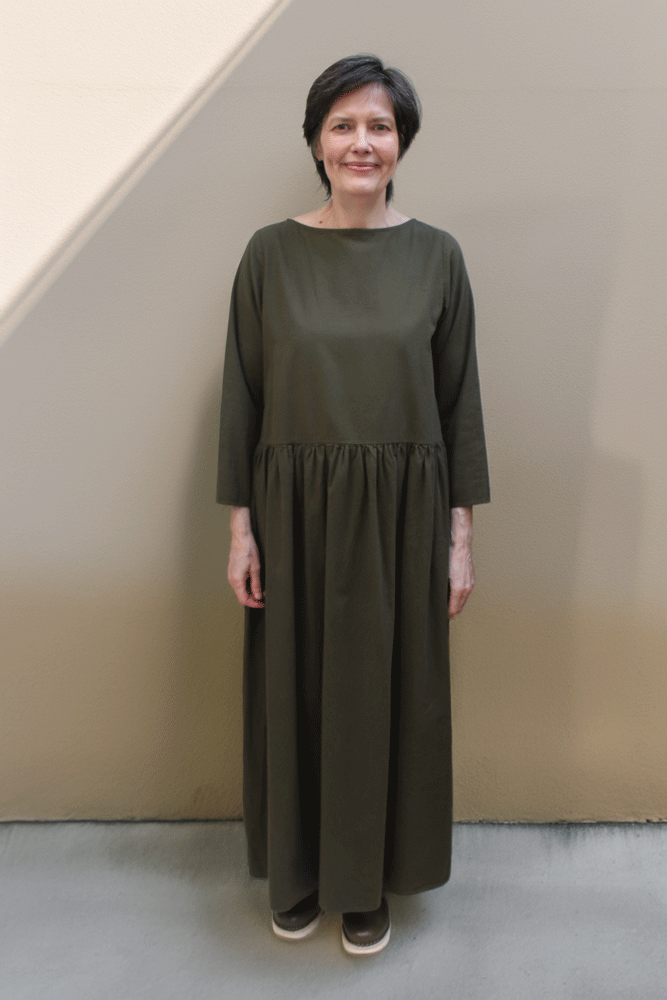 Neirami Long Green Dress - Mushchio - Olive Green