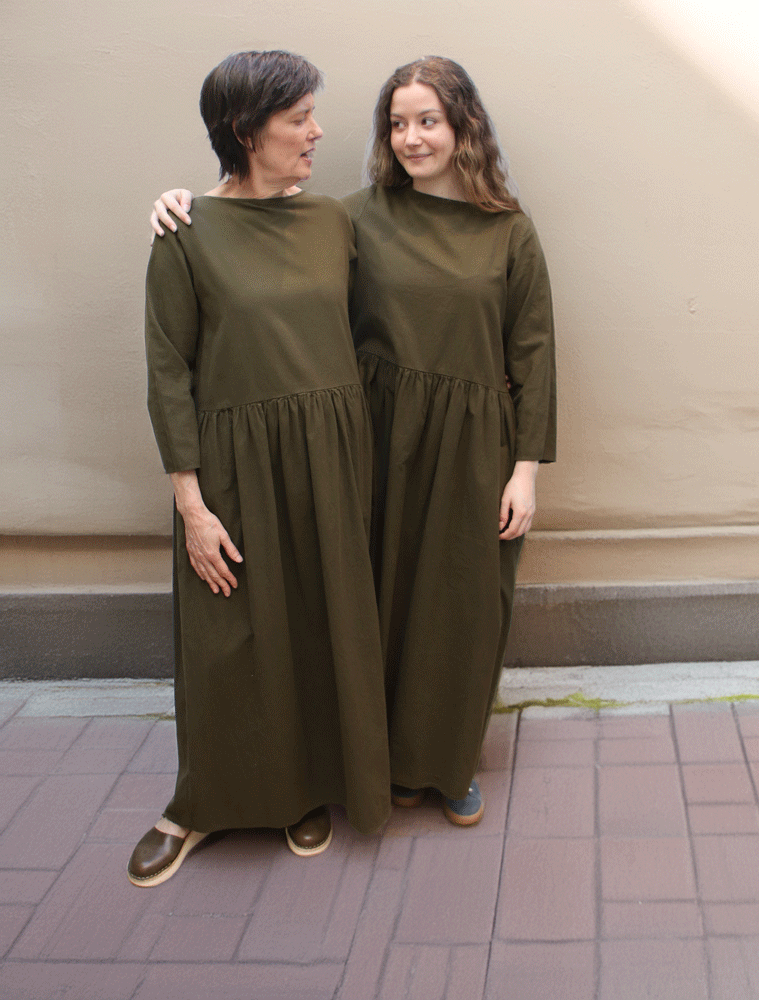 Neirami Long Green Dress - Mushchio - Olive Green