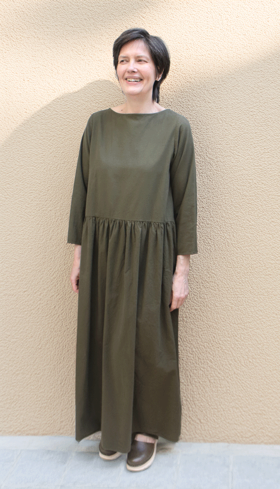 Neirami Long Green Dress - Mushchio - Olive Green