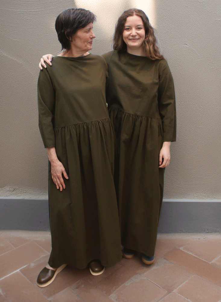 Neirami Long Green Dress - Mushchio - Olive Green