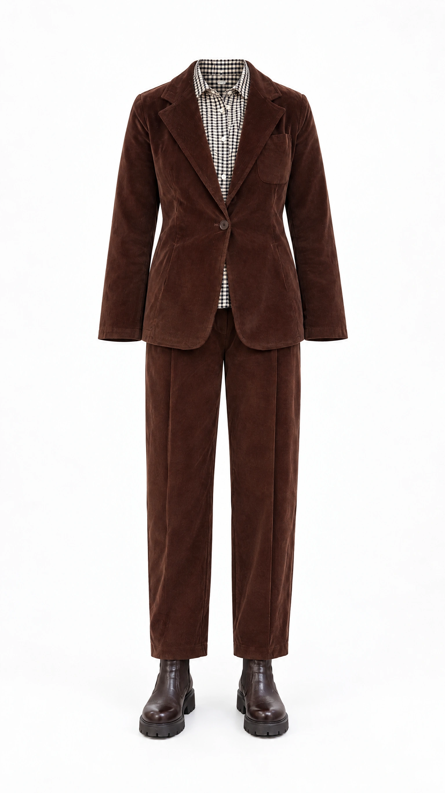 Blueberry Italia Needlecord Tulip shaped Trousers Moro Brown