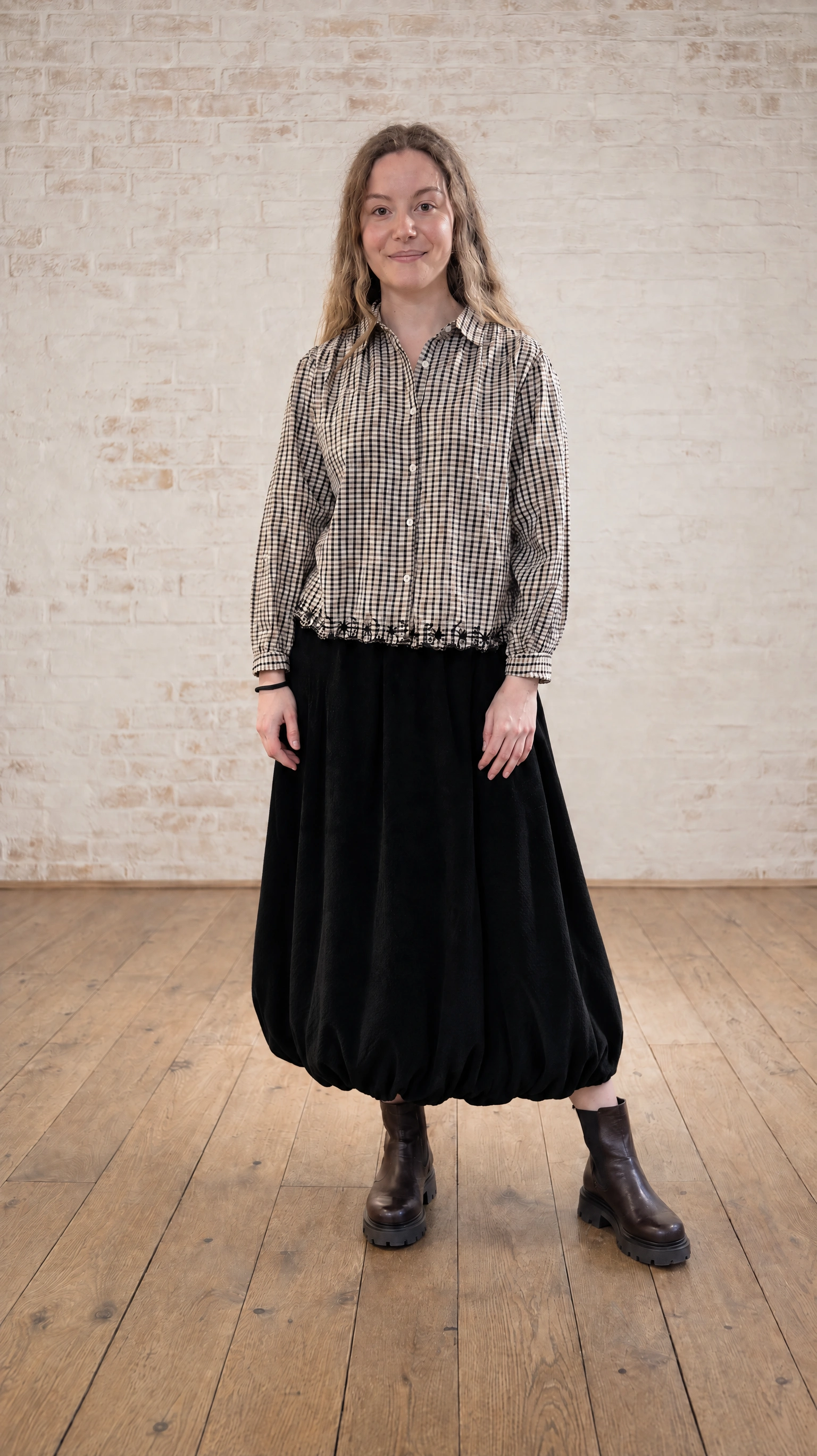 Blueberry Italia Needlecord Bubble Skirt - Black