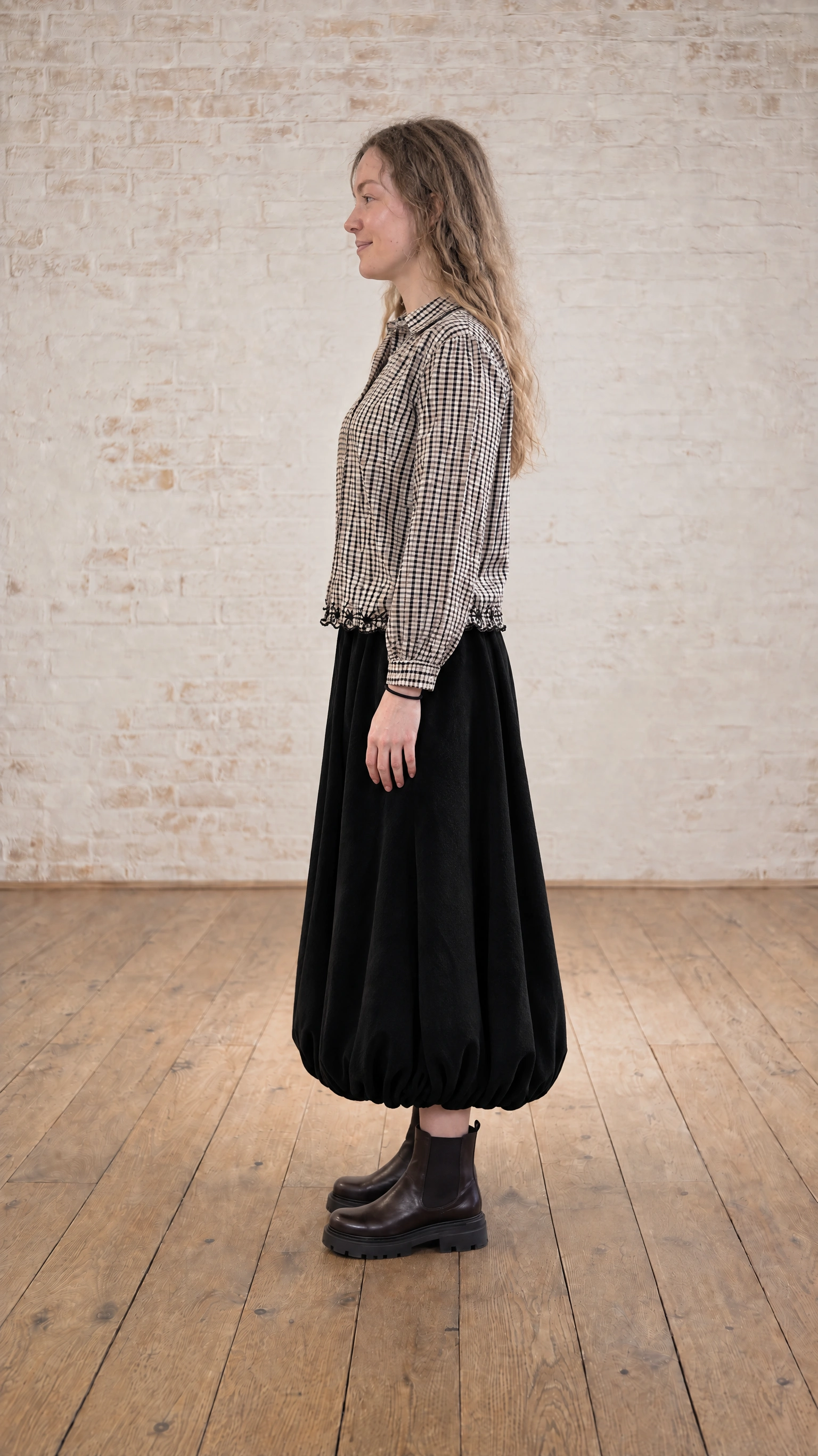 Blueberry Italia Needlecord Bubble Skirt - Black