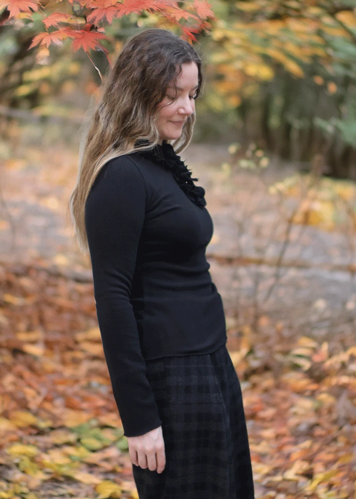Neirami Black Jumper with Ruches