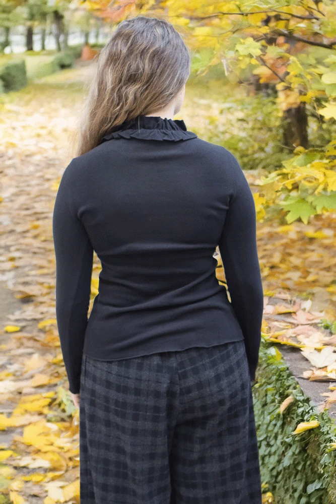 Neirami Black Jumper with Ruches