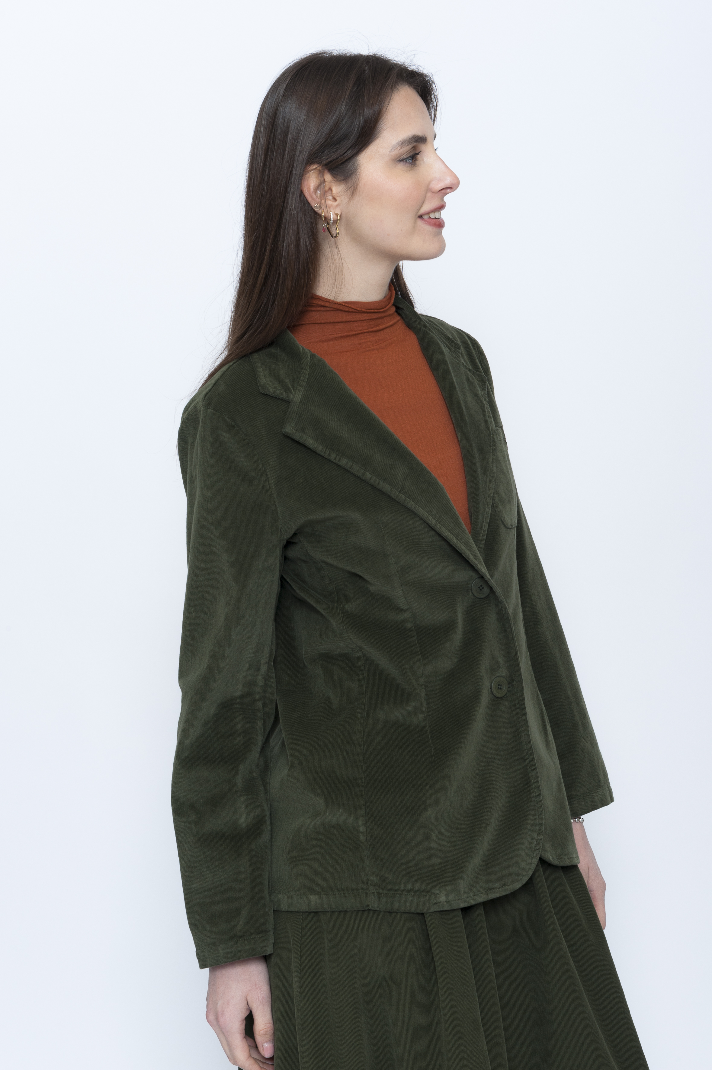 Blueberry Italia Cord Blazer - Moss