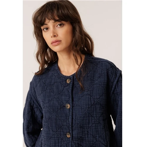 Indi & Cold Quilted Cotton Jacket - Indigo Blue