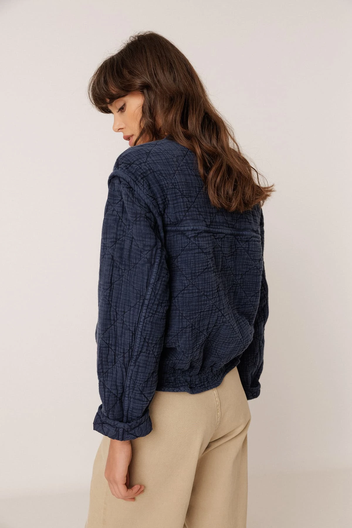 Indi & Cold Quilted Cotton Jacket - Indigo Blue