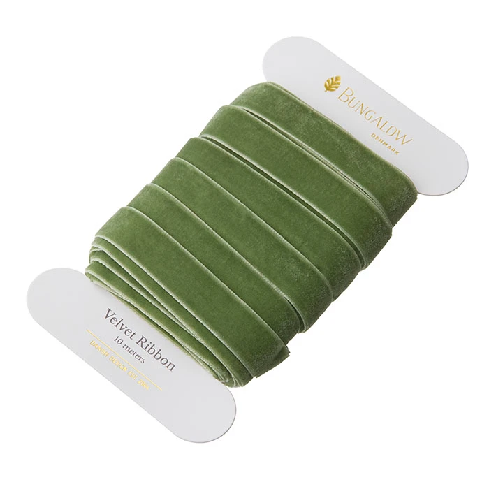 Bungalow Ribbon Velvet 16mm Moss
