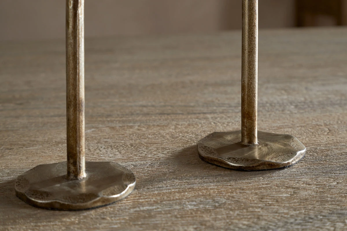 Nkuku Parili Candle Holder - Ochre - (Set of 2)