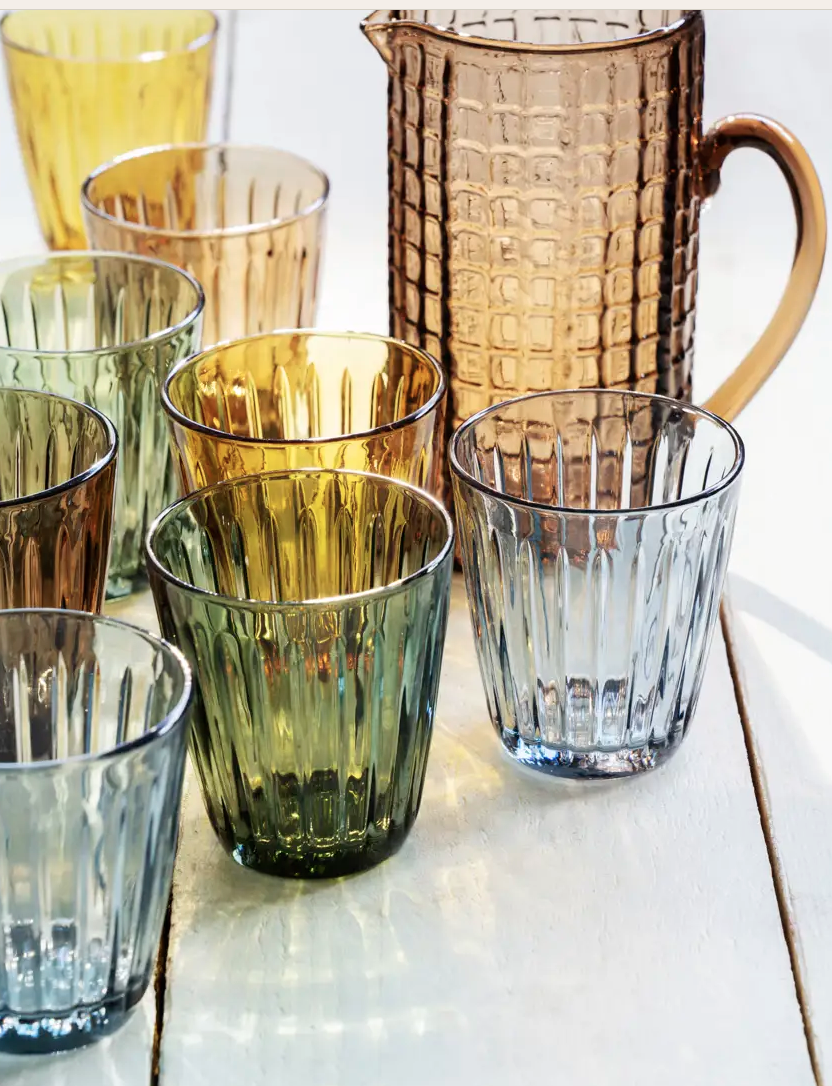 Madam Stoltz Blue & Green Drinking Glasses