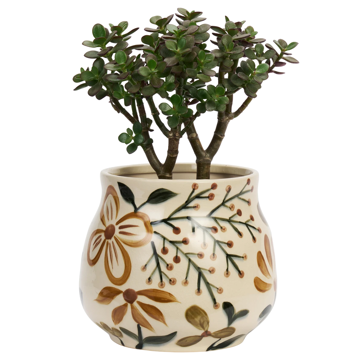 Madam Stoltz Hand Painted Stoneware Flower Pot