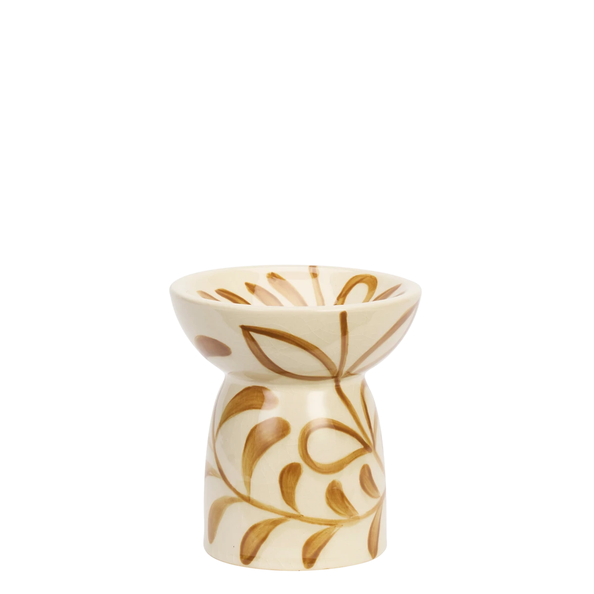 Madam Stoltz Hand Painted Stoneware Candle Stick