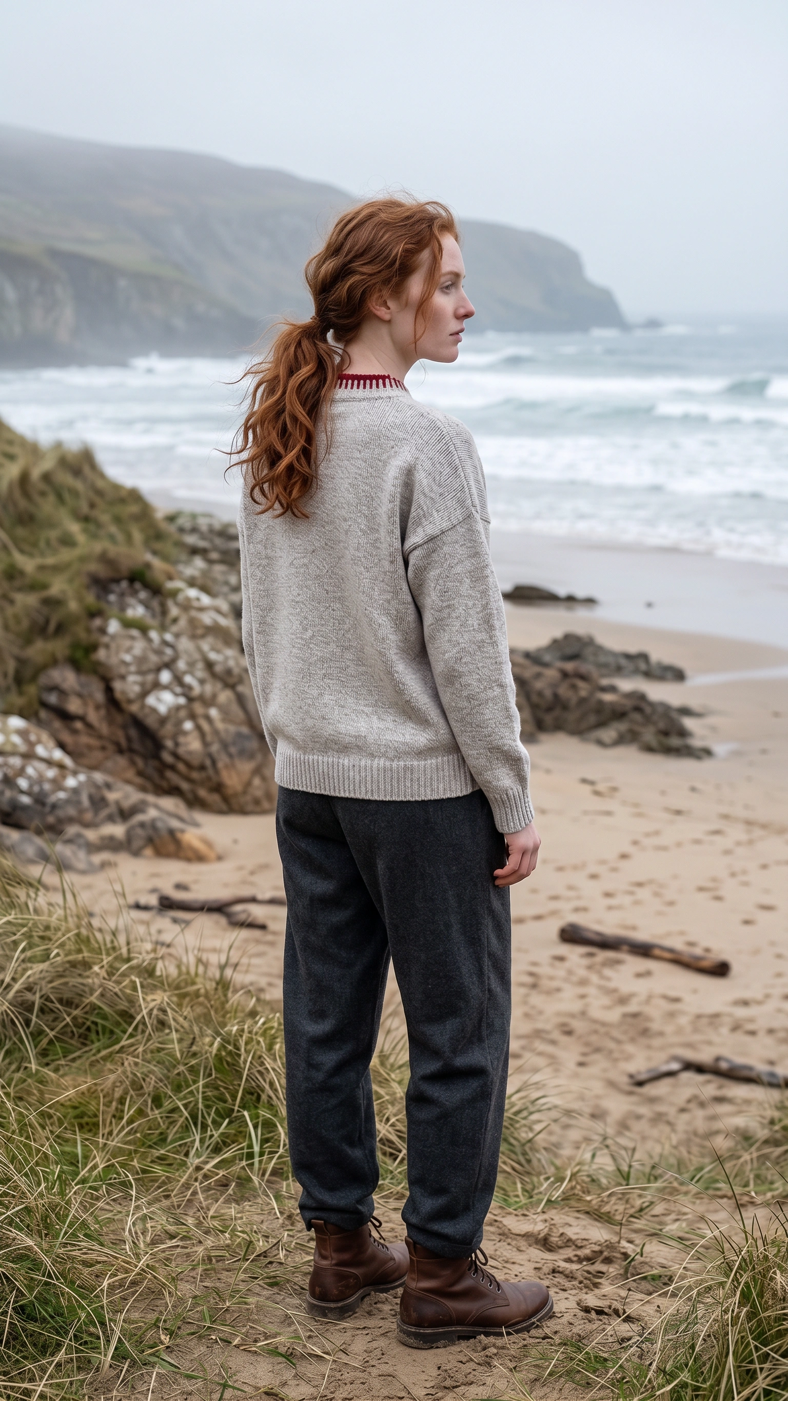 Fisherman Out of Ireland Ladies Sweater - Museli/Robin