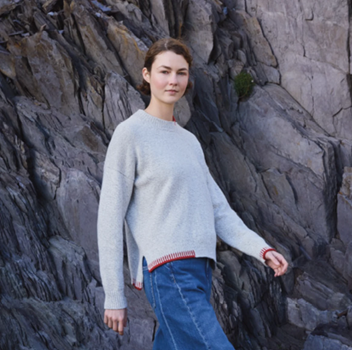 Fisherman Out of Ireland Ladies Sweater - Museli/Robin
