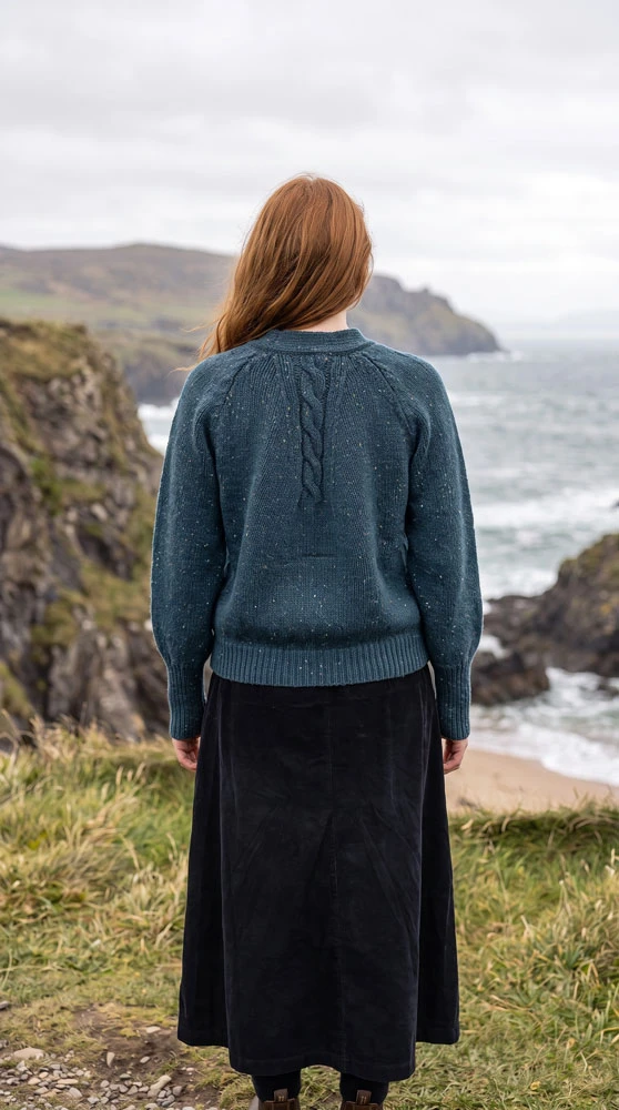 Fisherman Out of Ireland Ladies Cardigan - Scots Pine