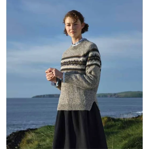 Fisherman Out of Ireland Knitted Ladies Merino Wool Sweater - Stony Ground