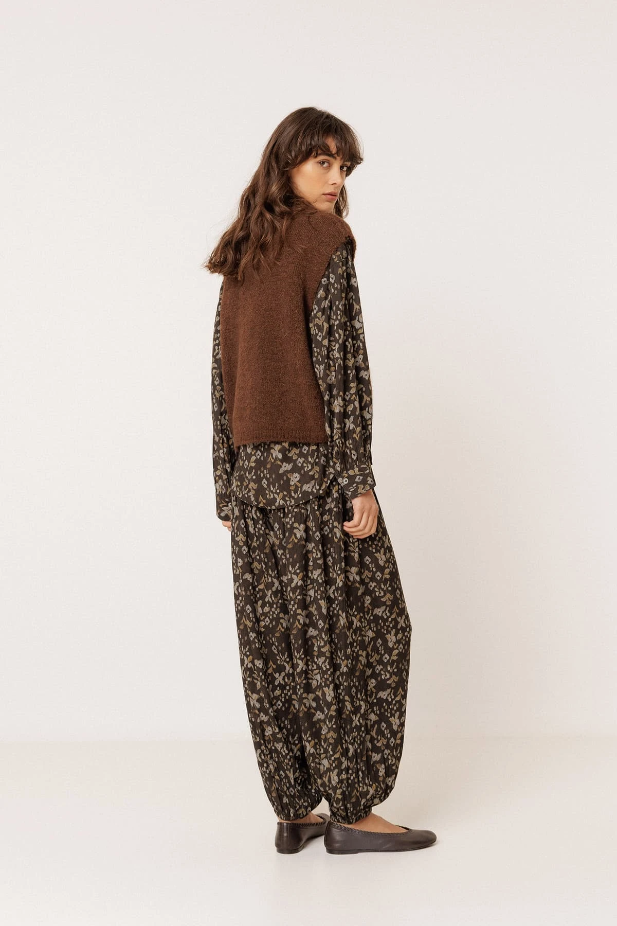 Indi & Cold Boxy Vest with Mohair - Chocolate