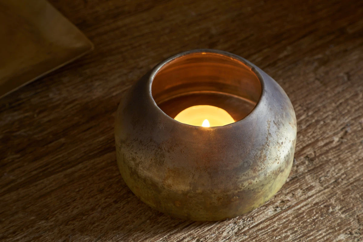 Nkuku Singal Candle Holder - Green Smoke