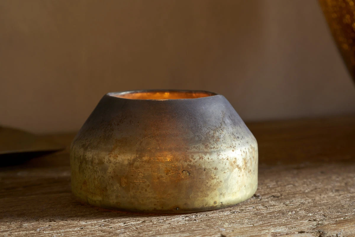 Nkuku Singal Candle Holder - Green Smoke