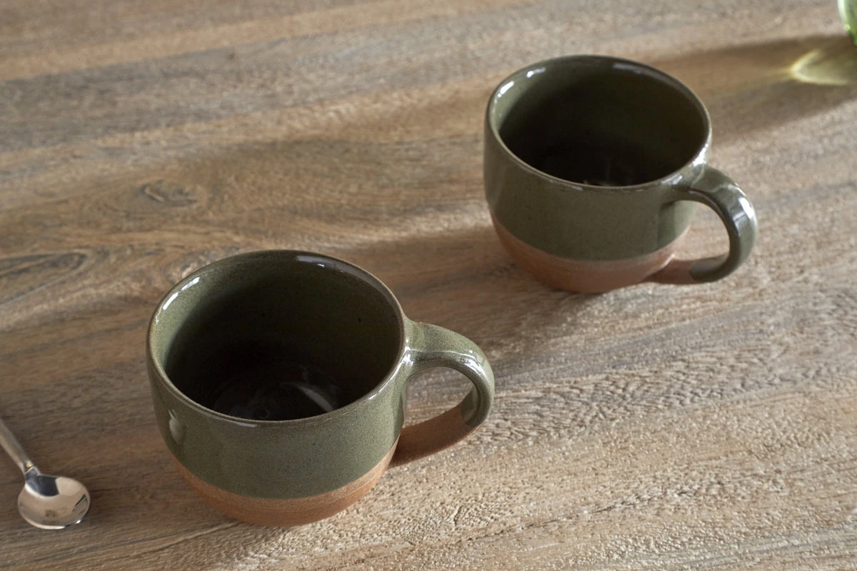 Nkuku Mali Coffee Mugs - Forest Green - Singles