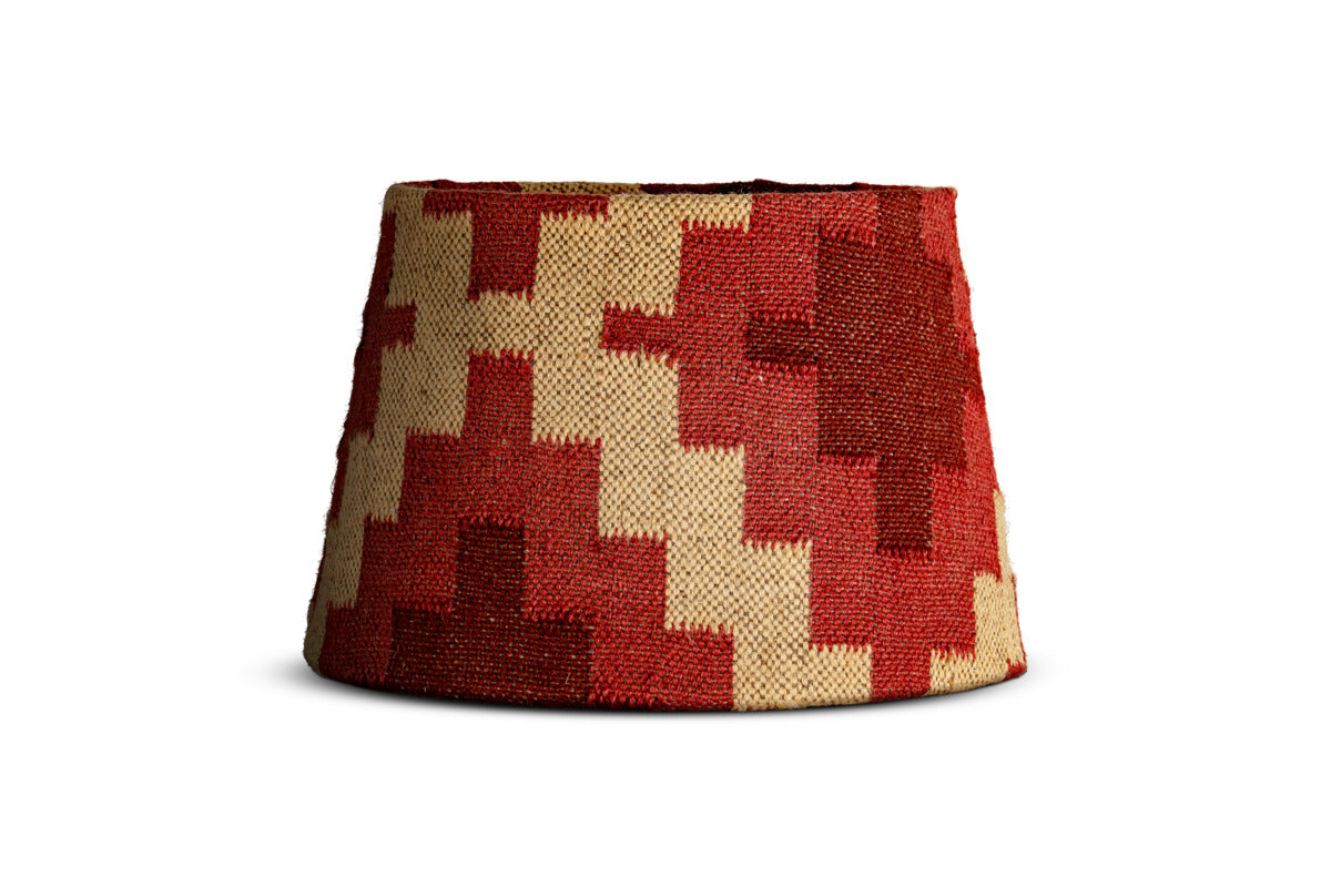 Nkuku Haadu Jute Kilim Lampshade - Rust & Natural - Large