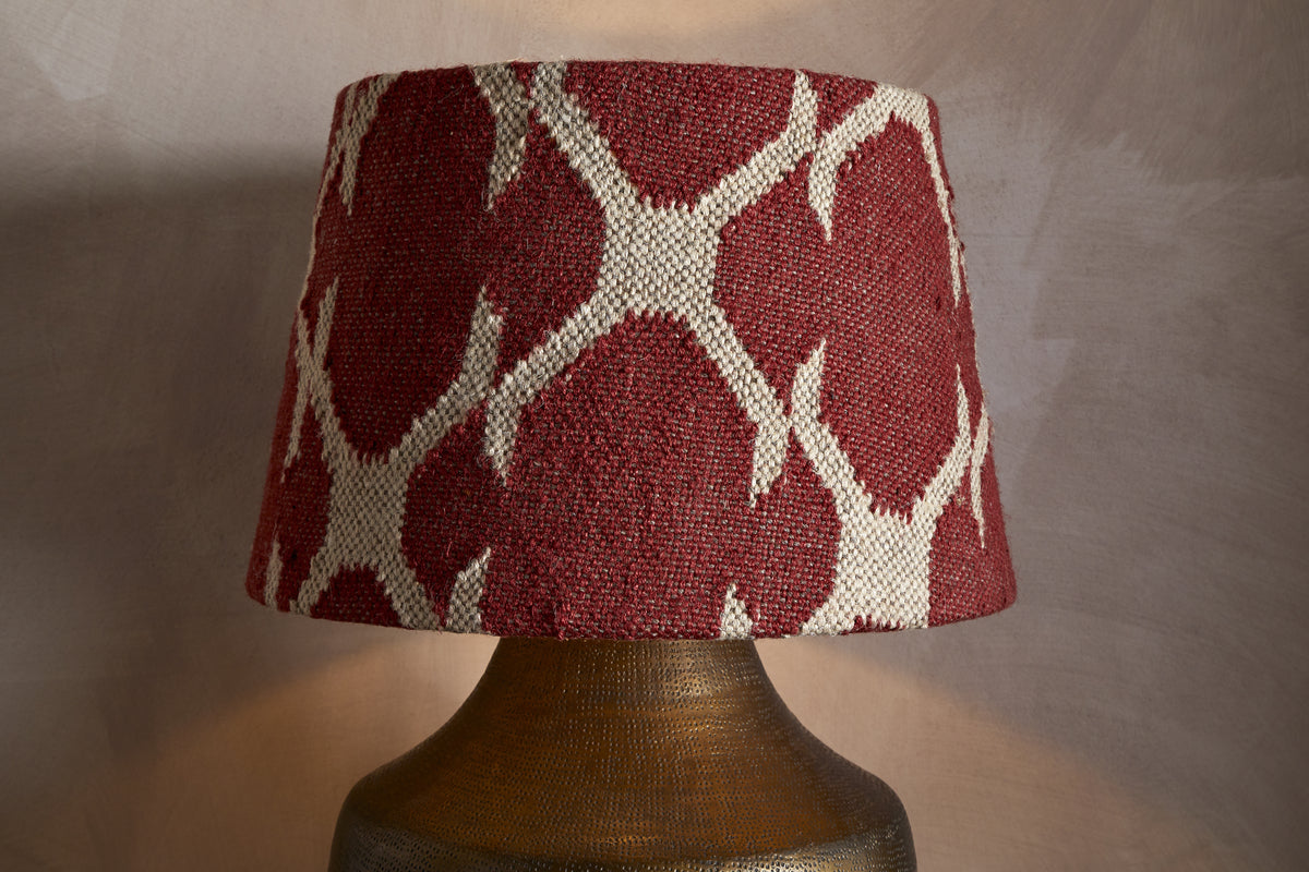 Nkuku Haadu Jute Kilim Lampshade - Rust & Natural - Large
