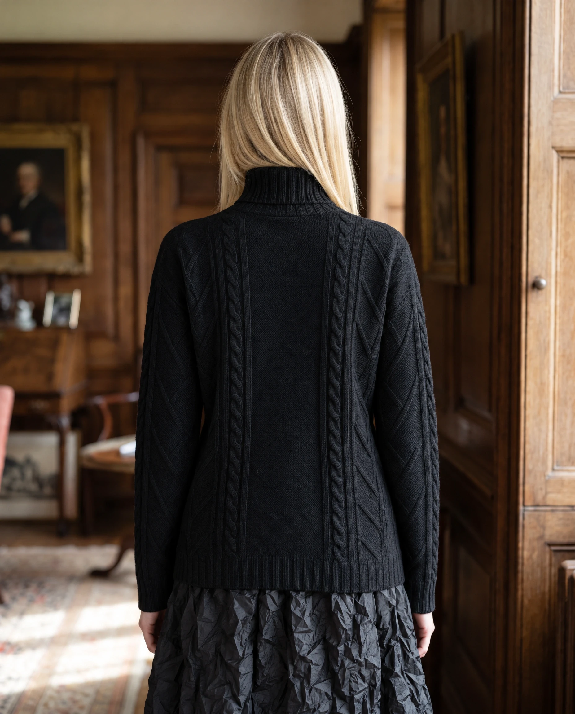 Ochre Knitwear Glenn Cable Jumper - Black