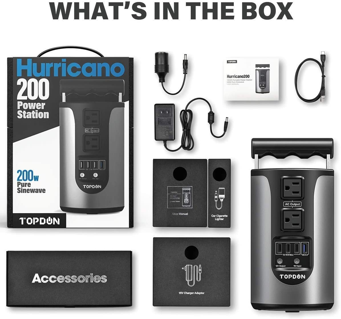 TopDon Hurricano200 Portable Lithium Power Station