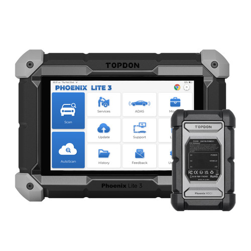 Explore the intuitive interface of the Phoenix Lite 3 diagnostic scanner, enabling precise troubleshooting and efficient vehicle diagnostics.