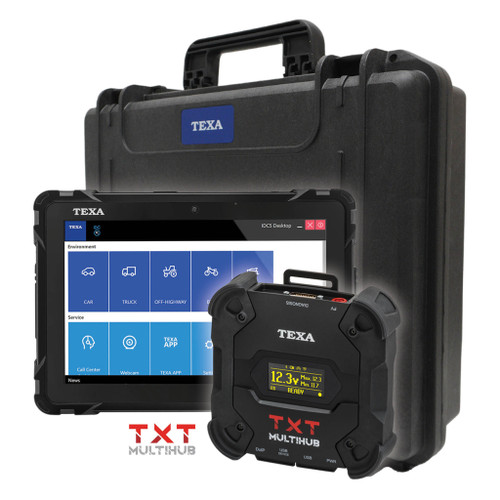 Experience the power and versatility of the Texa Car Diagnostic Package with AXONE Nemo Light Diagnostic Tablet. This comprehensive kit includes the Navigator TXT Multihub, AXONE Nemo LIGHT Tablet, and IDC5 CAR software, providing full diagnostic coverage for domestic, Asian, and European passenger cars, as well as Light Commercial Vehicles. Featuring dynamic ADAS calibrations, EV/Hybrid coverage, advanced protocols (J2534, DoIP, CAN FD), and security gateways (FCA, VAG), this package is designed to meet the demands of modern automotive diagnostics. Perfect for professionals and enthusiasts alike, it ensures accurate and efficient diagnostics every time.