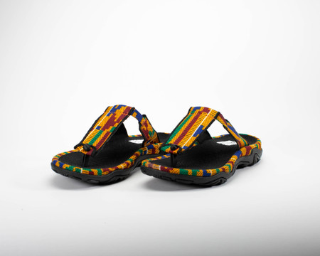 Kente Print African sandal With Arch Support For Vegan Women | Kwame Baah