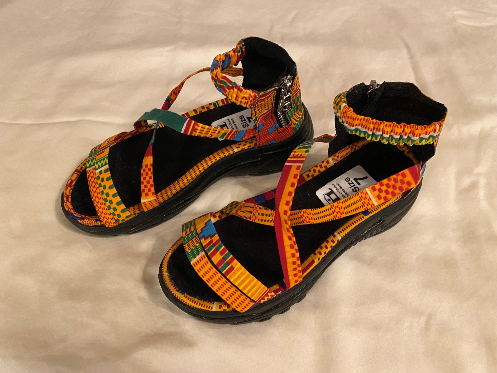 Akoma Ntoaso Kente Print Arch Women Sandal For With Support