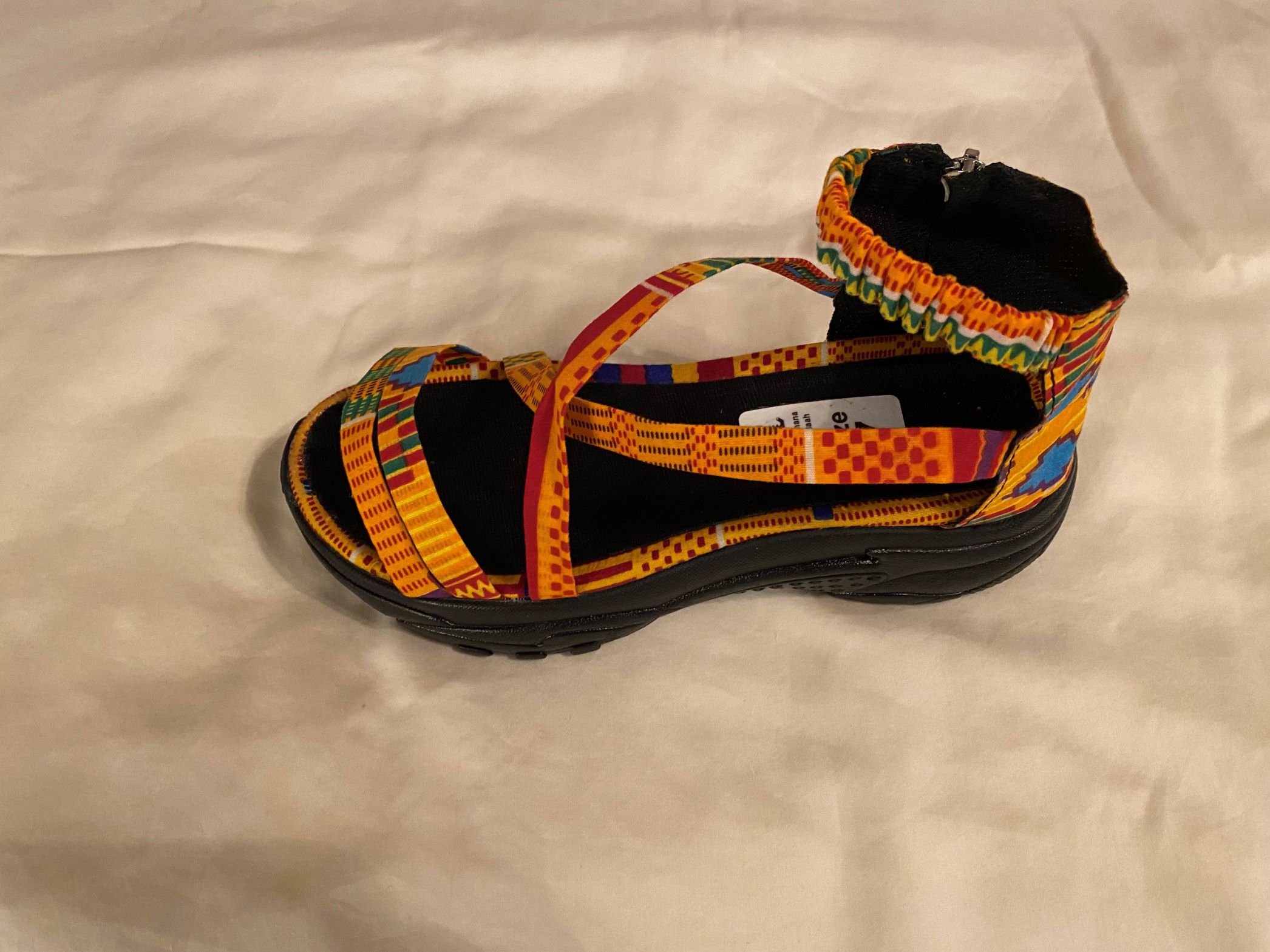 Akoma Ntoaso Kente Print Sandal With Arch Support For Women