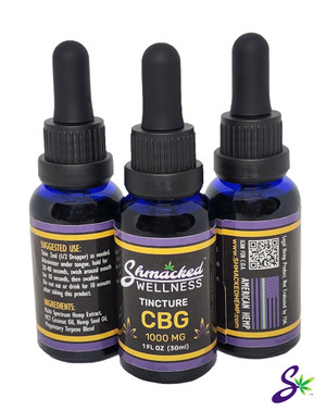 Full Spectrum CBG Tincture - 1000mg (30ml) part of the Shmacked wellness line