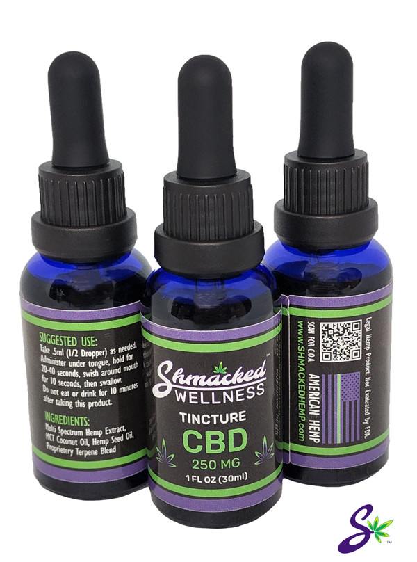 Full Spectrum CBD Tincture - 250mg (30ml), Part of the Shmacked Wellness line